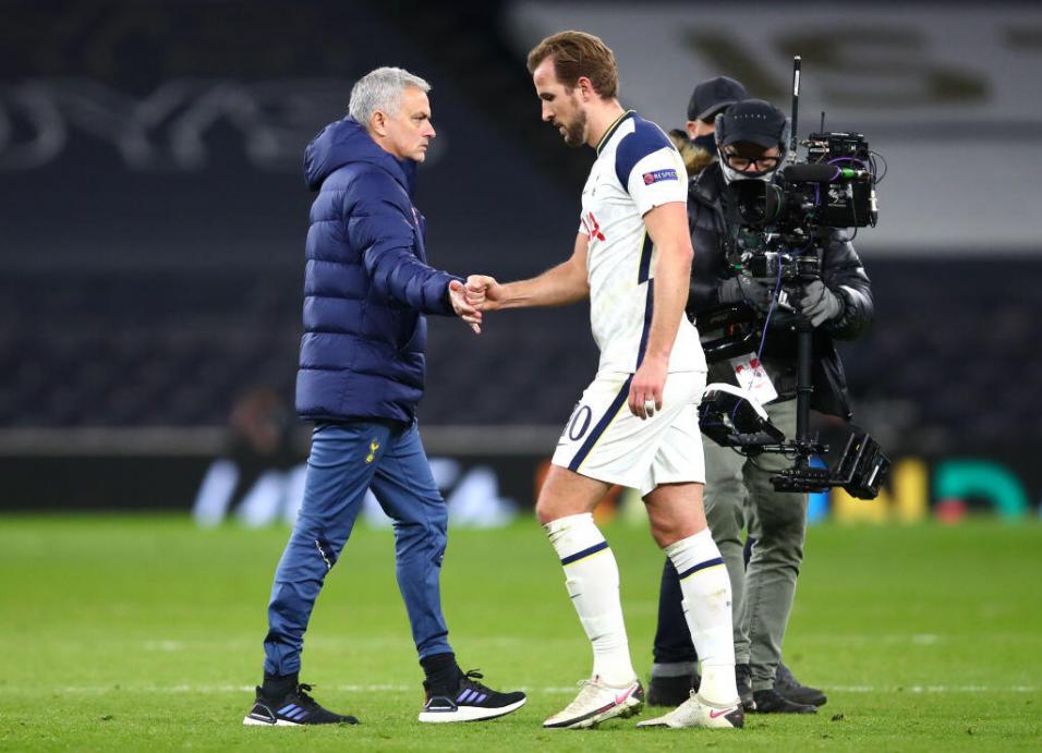 Harry Kane y José Mourinho