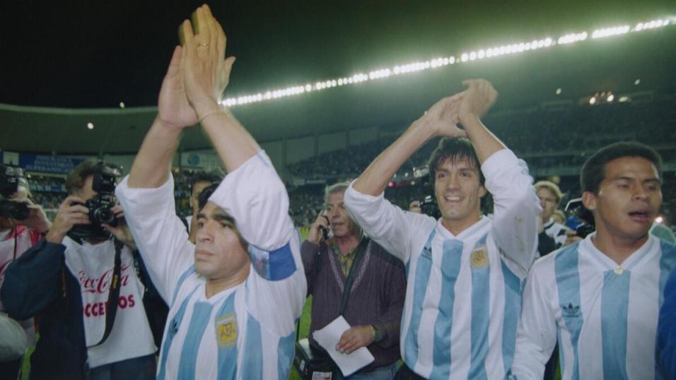 Diego Armando Maradona, en uno de sus últimos partidos con Argentina.