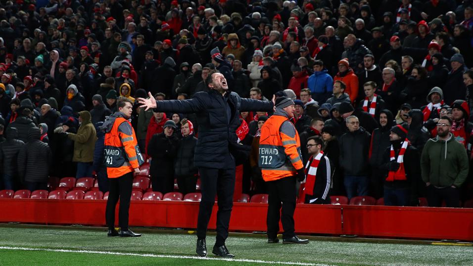 El entrenador del Atlético de Madrid, Diego Pablo Simeone