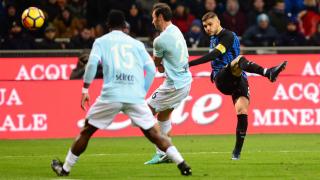 Mauro Icardi of Inter shoots against Lazio