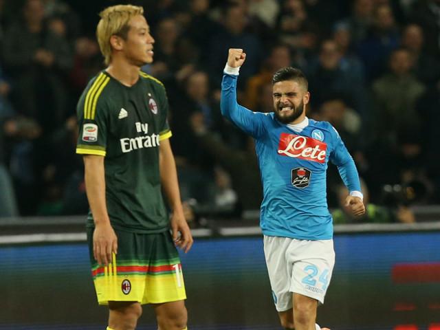 Lorenzo Insigne scored twice at San Siro in a 4-0 Napoli win last season