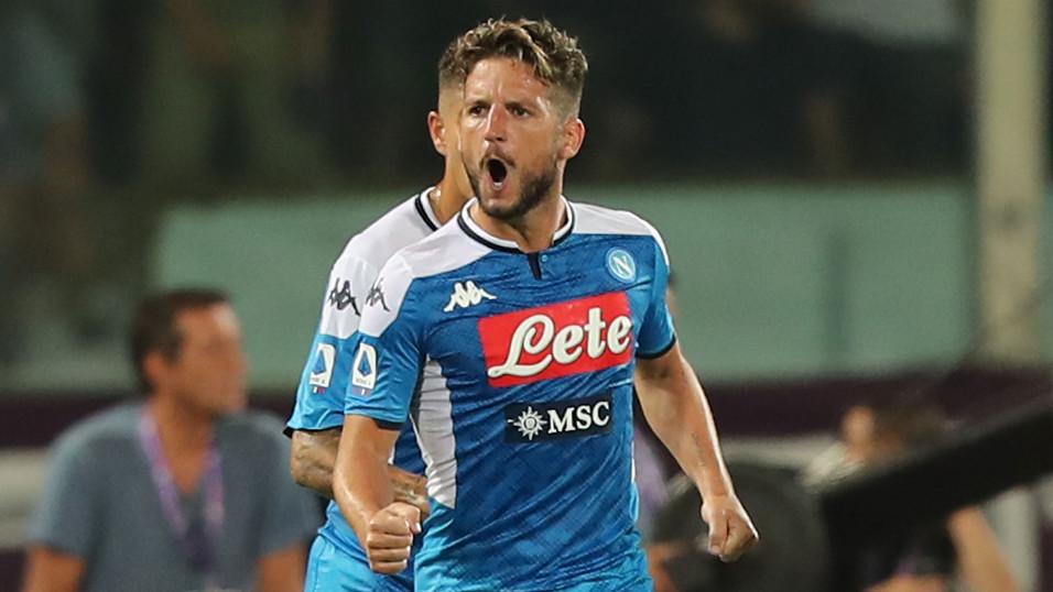 Napoli forward Dries Mertens celebrates in August 2019