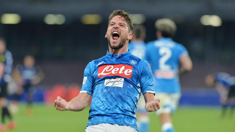 Napoli forward Dries Mertens celebrates