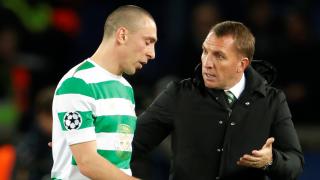 Celtic manager Brendan Rodgers and midfielder Scott Brown
