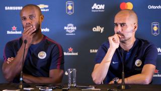 Vincent Kompany and Pep Guardiola.