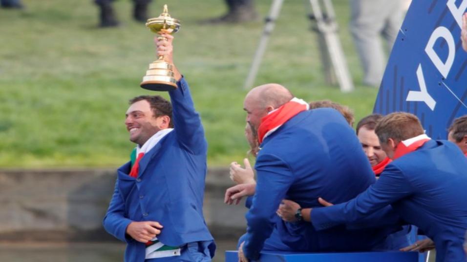 Golfer Francesco Molinari and Europe's Ryder Cup winning side