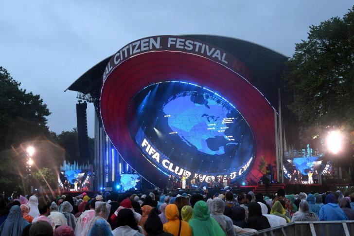 La presentazione degli stadi del Mondiale per Club 2025 durante il Global Citizen Festival a Central Park, New York