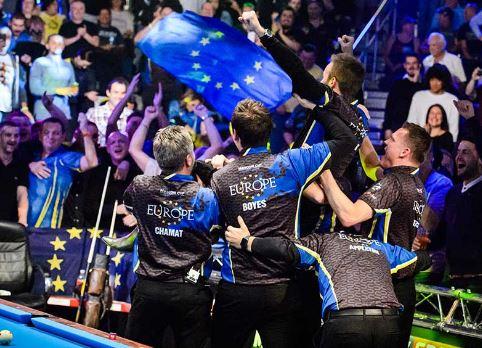 Team Europe celebrate winning the Mosconi Cup 2015 in Las Vegas