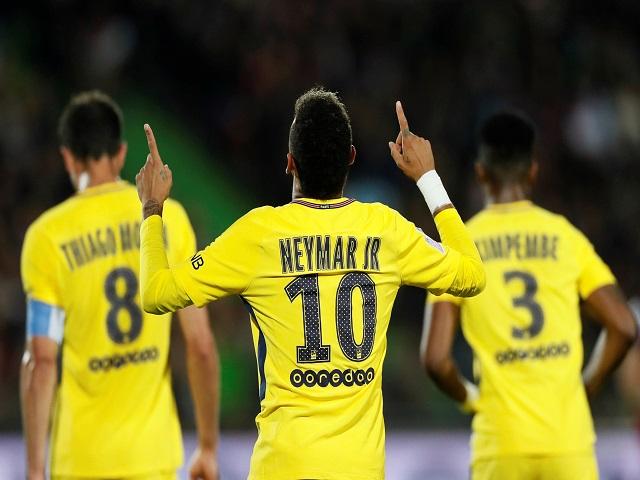 Neymar scored in a 5-1 weekend win.