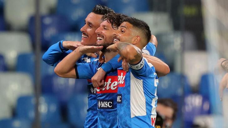 Napoli forwards Dries Mertens and Lorenzo Insigne