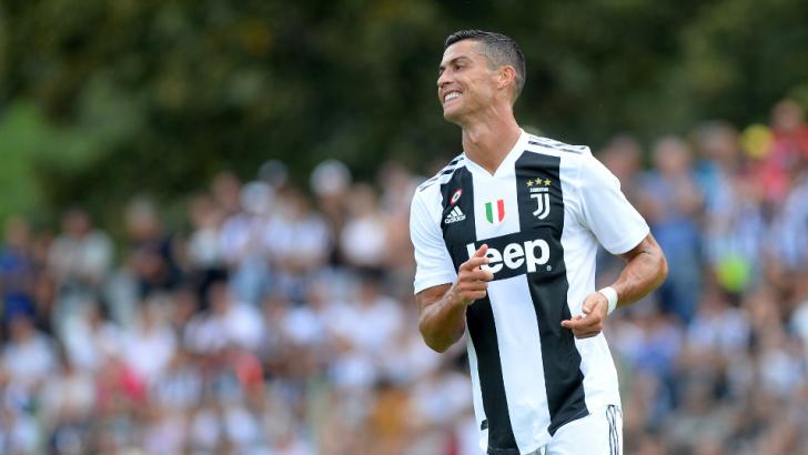 Cristiano Ronaldo smiles on his Juventus debut