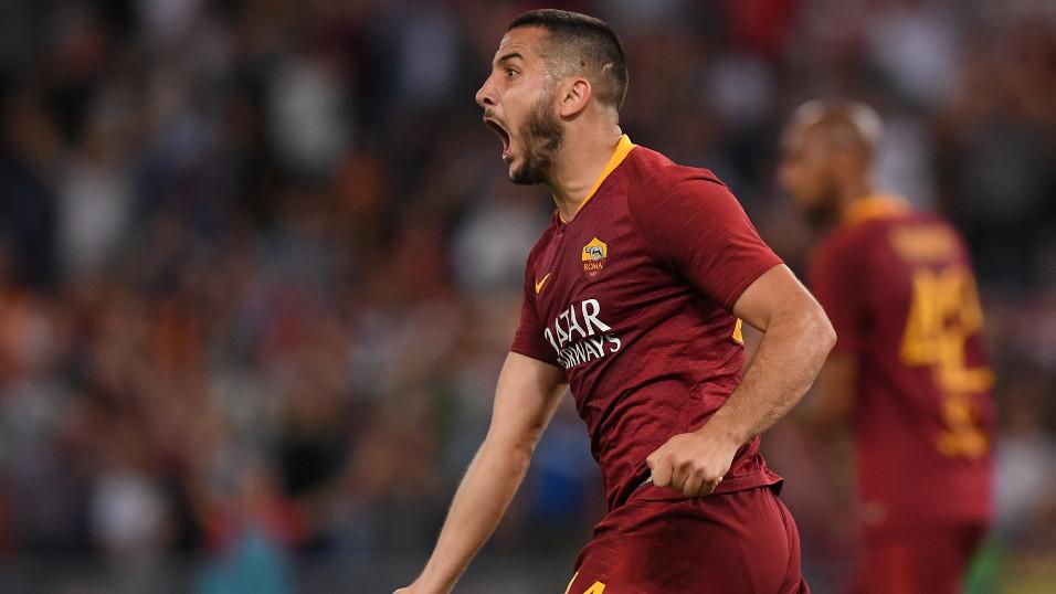Roma defender Kostas Manolas celebrates