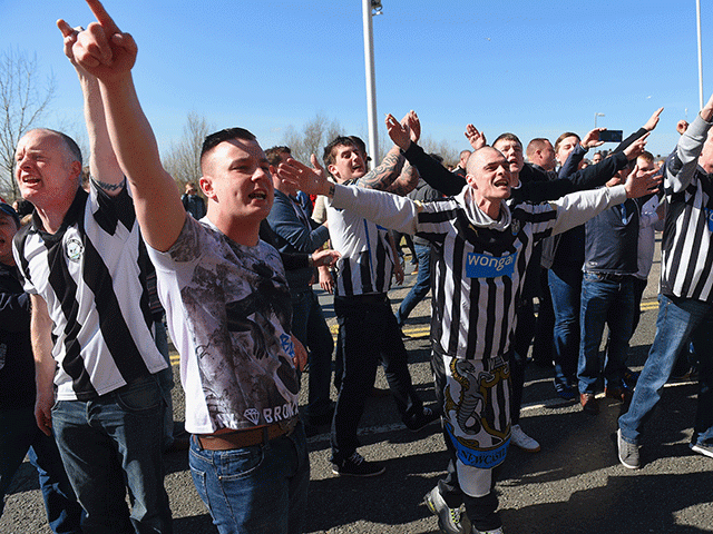 Newcastle fans are in good voice after seeing their side top the Championship table