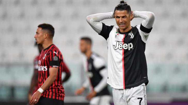 Cristiano Ronaldo frustrated in Juventus v Milan