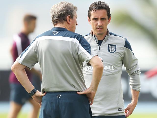 Gary Neville is still considered to have a strong chance of succeeding England boss Roy Hodgson