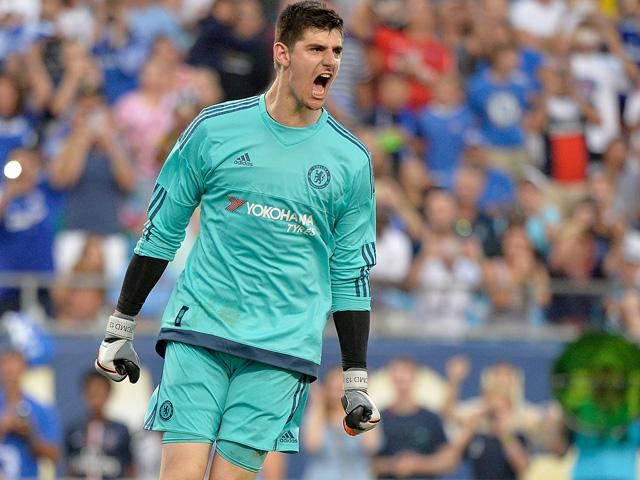 Thibaut Courtois was both a goal-saving and goalscoring hero in the shootout against Paris St-Germain