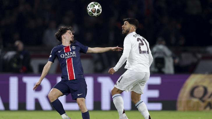 PSG's Vitinha and Aston Villa's Marco Asensio