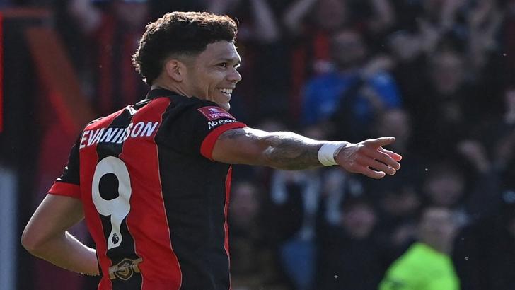 Evanilson celebrates scoring for Bournemouth