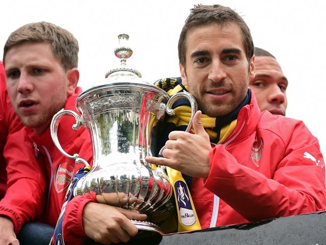 Arsenal players will be hoping to cling on to the FA Cup trophy for the third consecutive season