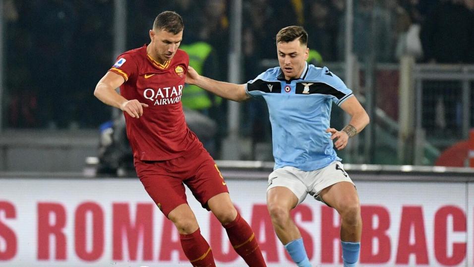 Lazio and Roma players in Rome Derby