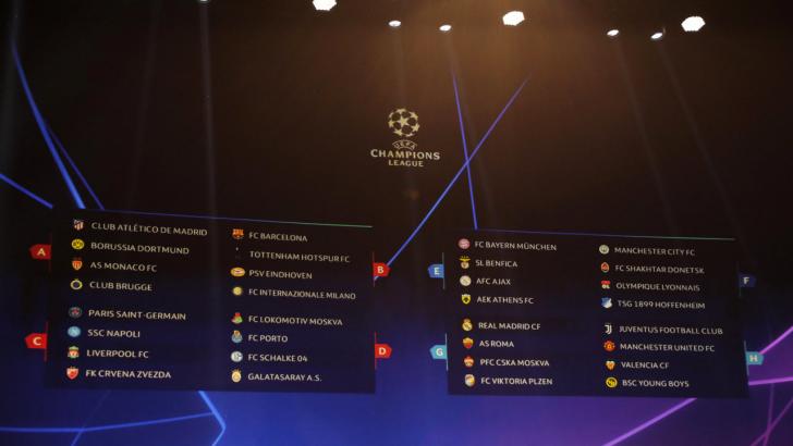 The Champions League group stage draw