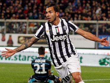 Can Carlos Tevez continue his scoring run for Juventus against Sassuolo?