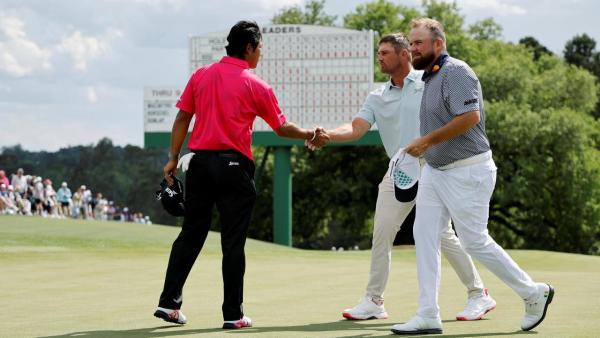 Matsuyama Lowry and Dechambeau at Augusta 2025.jpg