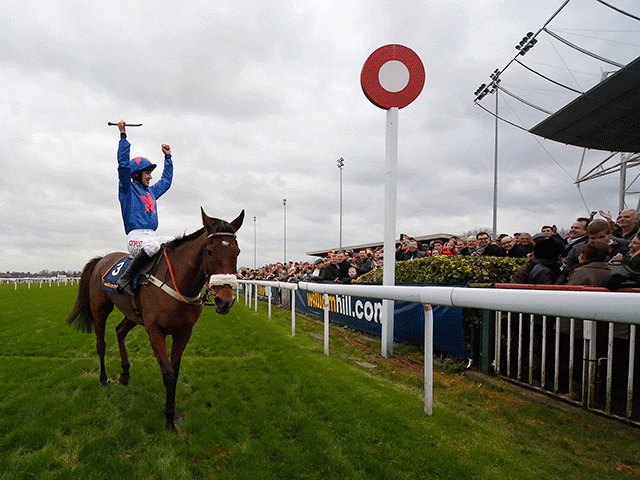 Cue Card won the King George at Kempton earlier this season for Colin Tizzard