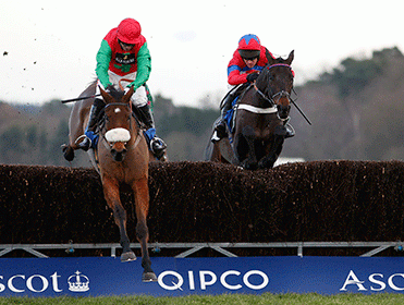 Dodging Bullets (left) wins the Clarence House Chase
