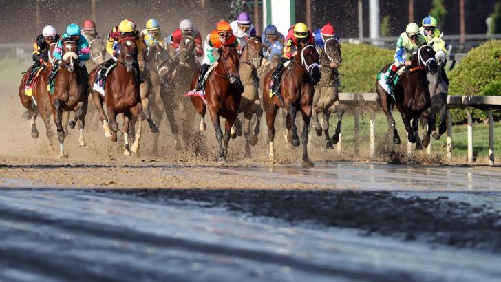 Horse racing on dirt