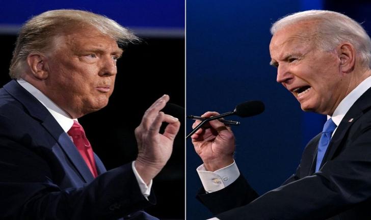 Trump và Biden Split Screen