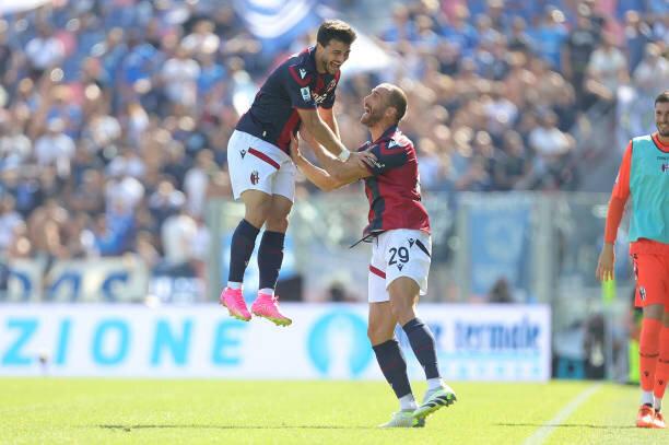 Riccardo Orsolini Bolonha Durante Jogo Futebol Italiano Serie