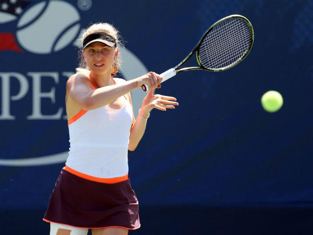 Mona Barthel is in action against Ashleigh Barty on Friday morning