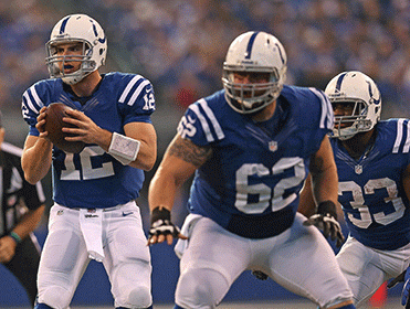 Andrew Luck (left) of the Indianapolis Colts