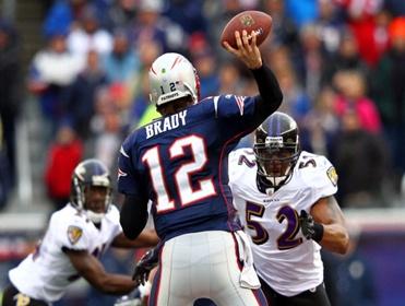 Man on the run: The Ravens D will be coming for Tom Brady