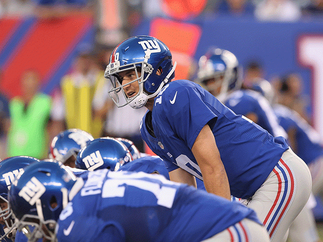 Hitting his marks? Eli Manning can benefit from less pressure in the pocket