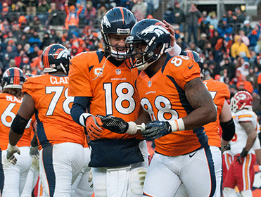 Leading the stampede: Broncos Manning and DT are white hot